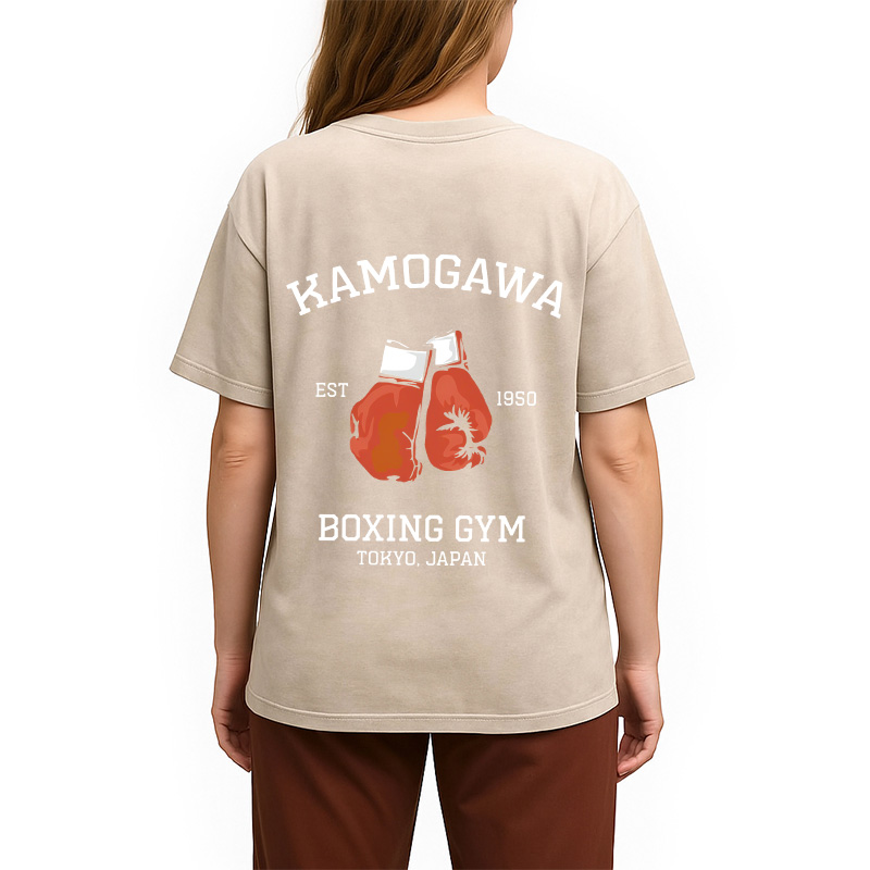 Tokyocanvas Retro Boxing Gloves Manga Anime Back Washed T-Shirt