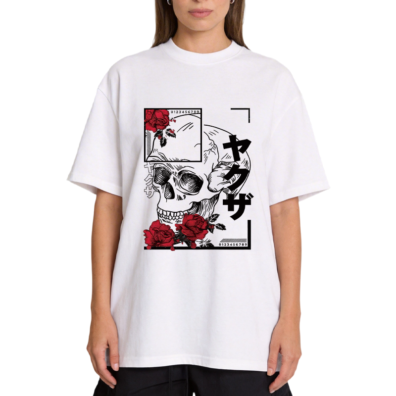 Tokyocanvas Skull Red Roses Classic T-Shirt