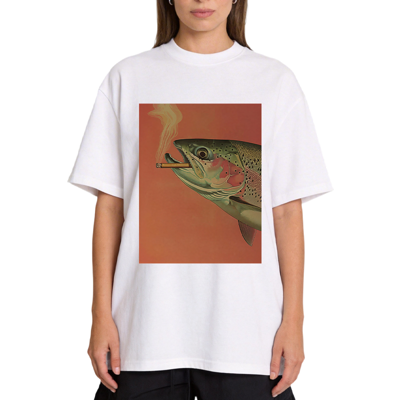 Tokyocanvas Trout Smoking A Cigarette Classic T-Shirt