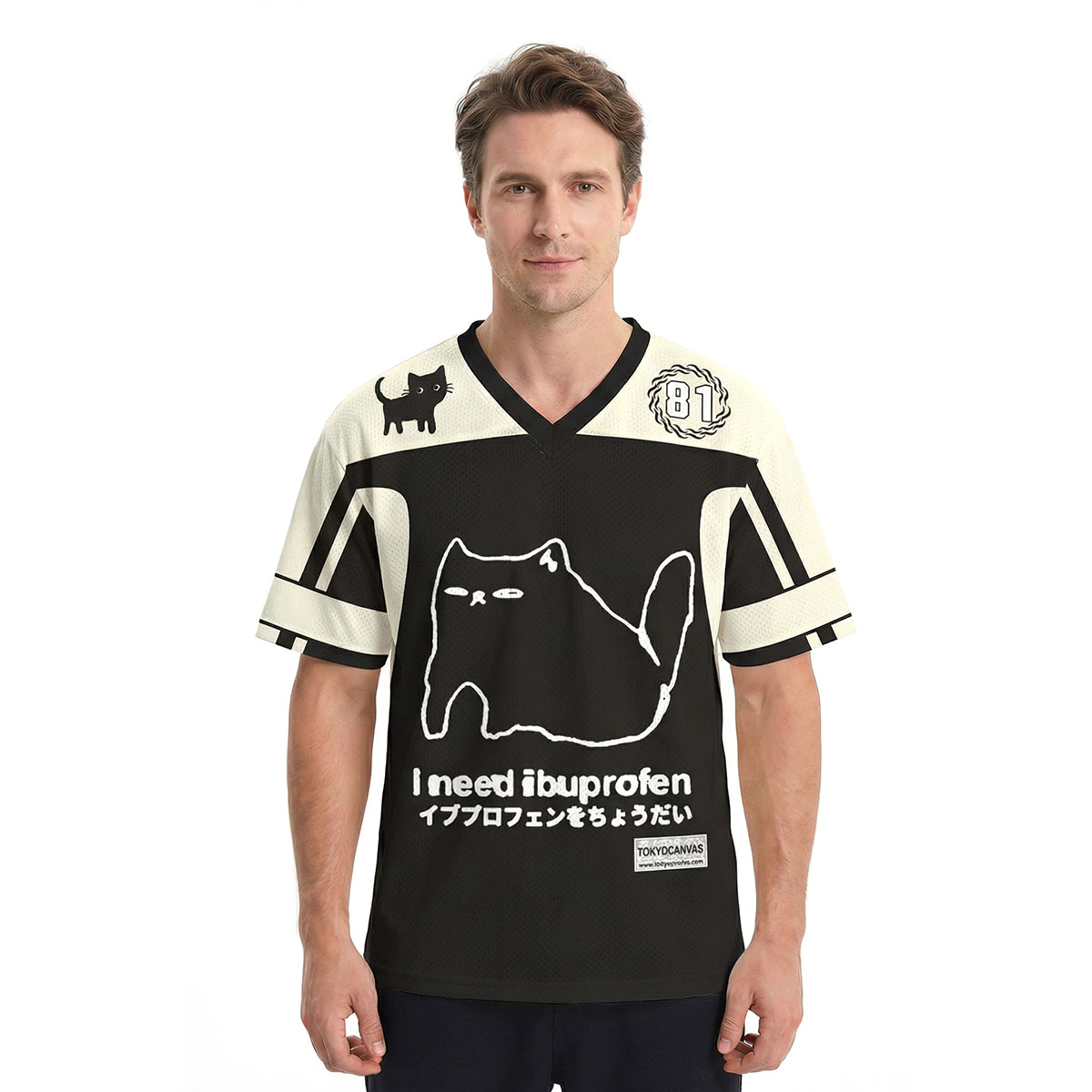 Tokyocanvas I Need Ibuprofen Cat Mesh Jersey