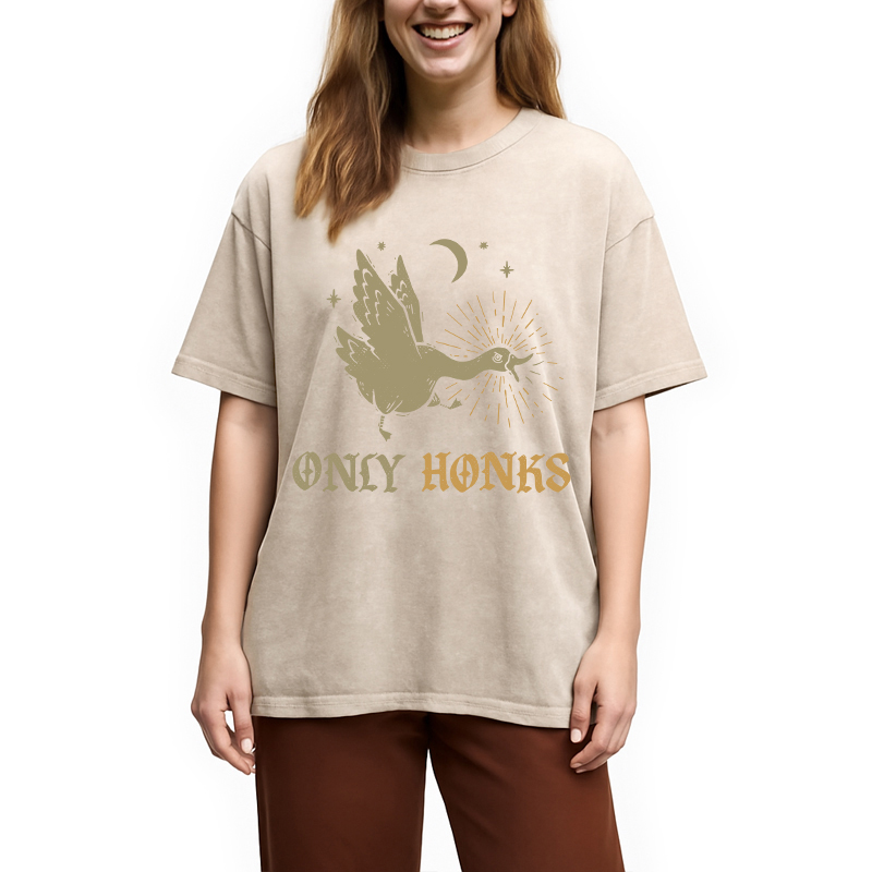 Tokyocanvas Only Honks Goose Washed T-Shirt