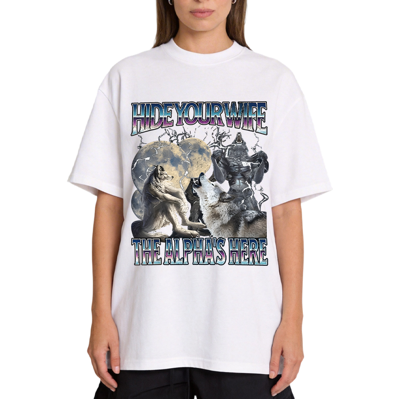 Tokyocanvas Hide Your Wife The Alpha Is Here Funny Classic T-Shirt