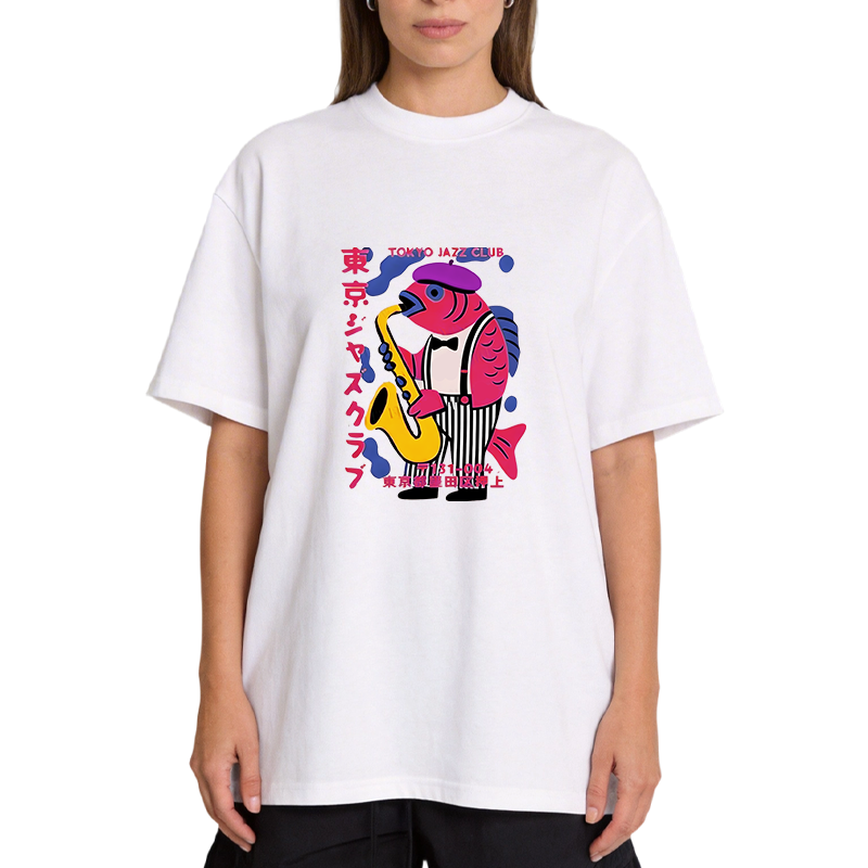 Tokyocanvas Fish in Band Playing Saxophone Classic T-Shirt