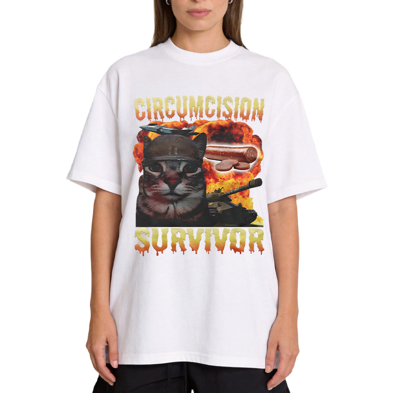 Tokyocanvas Circumcision Survivor Funny Cat Meme Classic T-Shirt