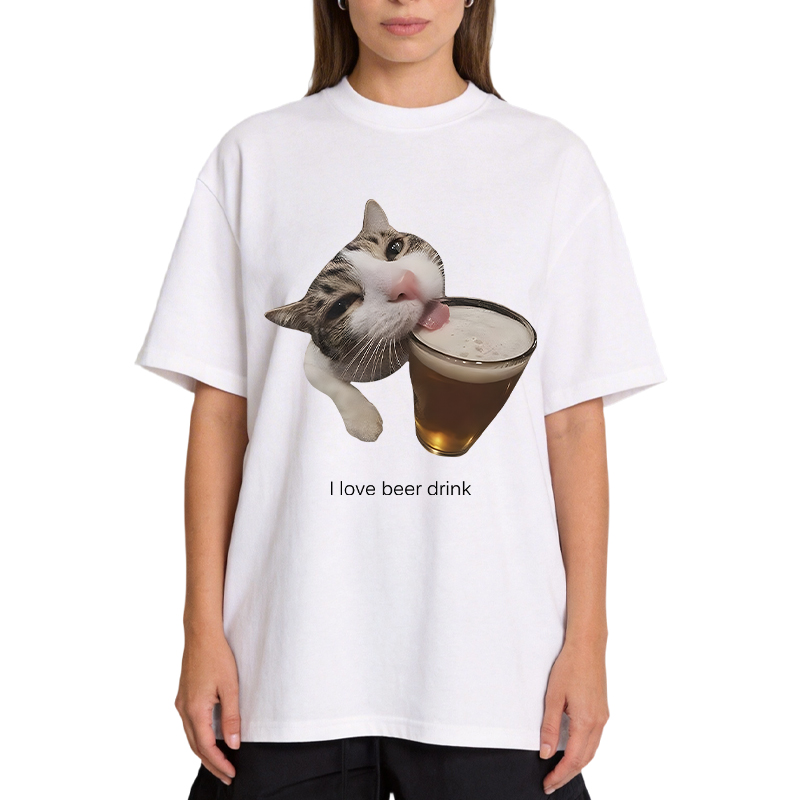 Tokyocanvas Funny Beer Kitty Meme Classic T-Shirt
