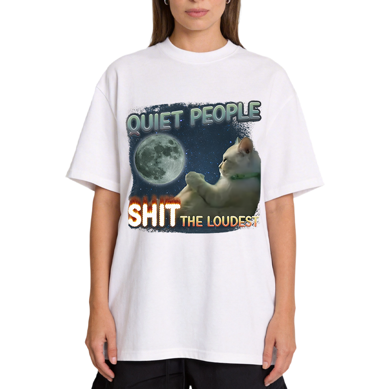 Tokyocanvas Quiet People Shit the loudest Funny Sigma Lone Cat Meme Classic T-Shirt
