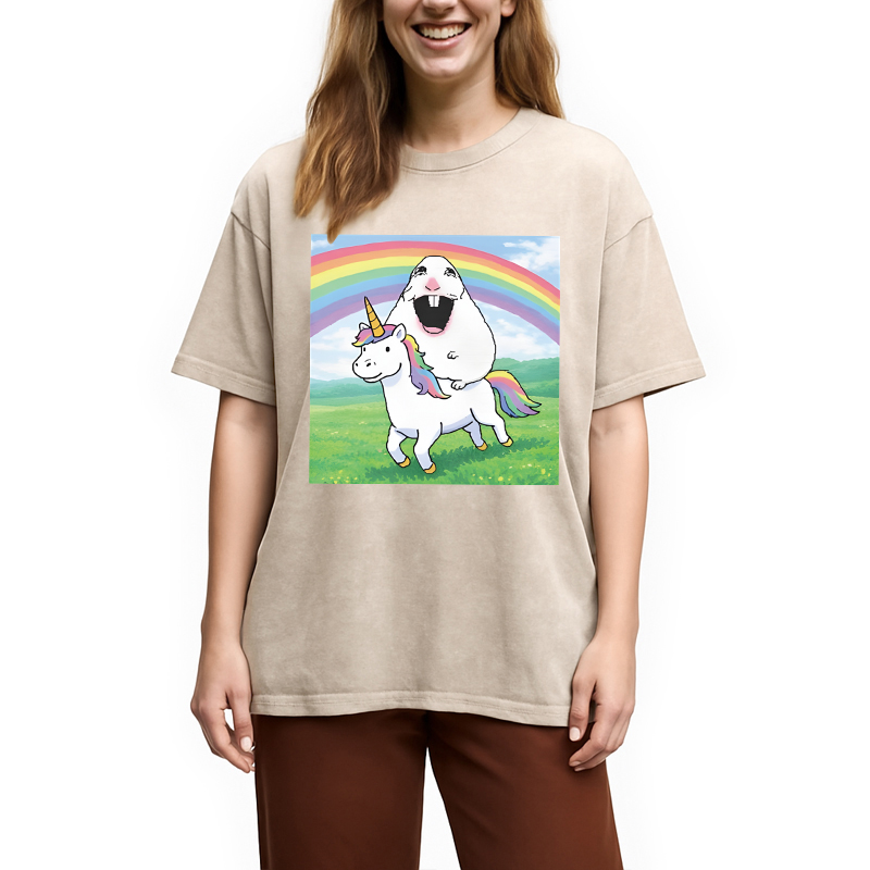 Tokyocanvas Silly Mouse Meme Washed T-Shirt
