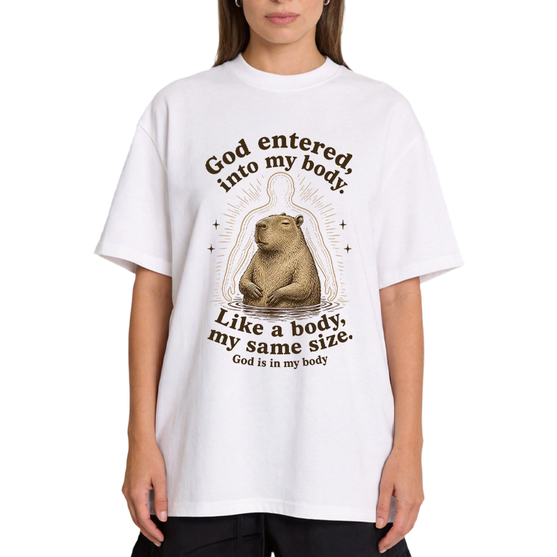 Tokyocanvas God Is In My Body Capybara Classic T-Shirt