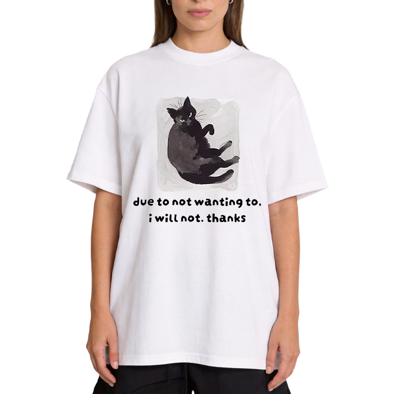 Tokyocanvas Cat Says No Thanks Funny Classic T-Shirt