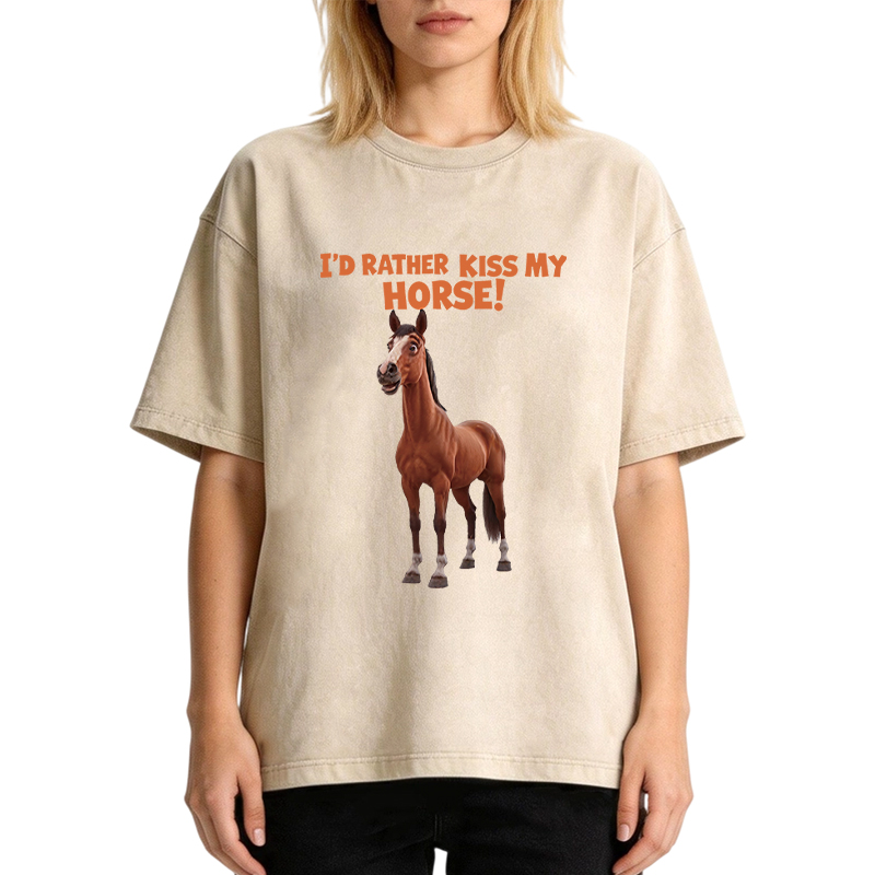 Tokyocanvas Rather Kiss My Horse Washed T-Shirt