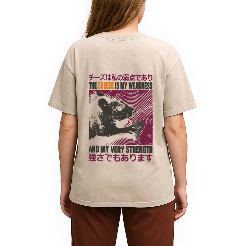 Tokyocanvas The Cheese is My Weakness Back Washed T-Shirt