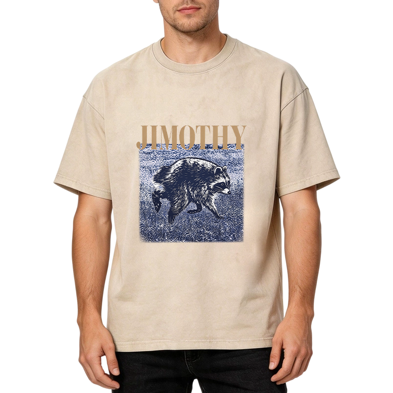 Tokyocanvas Vintage Jimothy Raccoon Washed T-Shirt