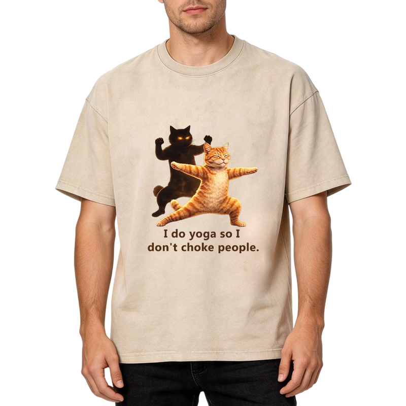 Tokyocanvas I Do Yoga So I Don't Choke People Washed T-Shirt