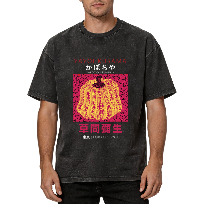 Tokyocanvas Art Golden Pumpkin Washed T-Shirt