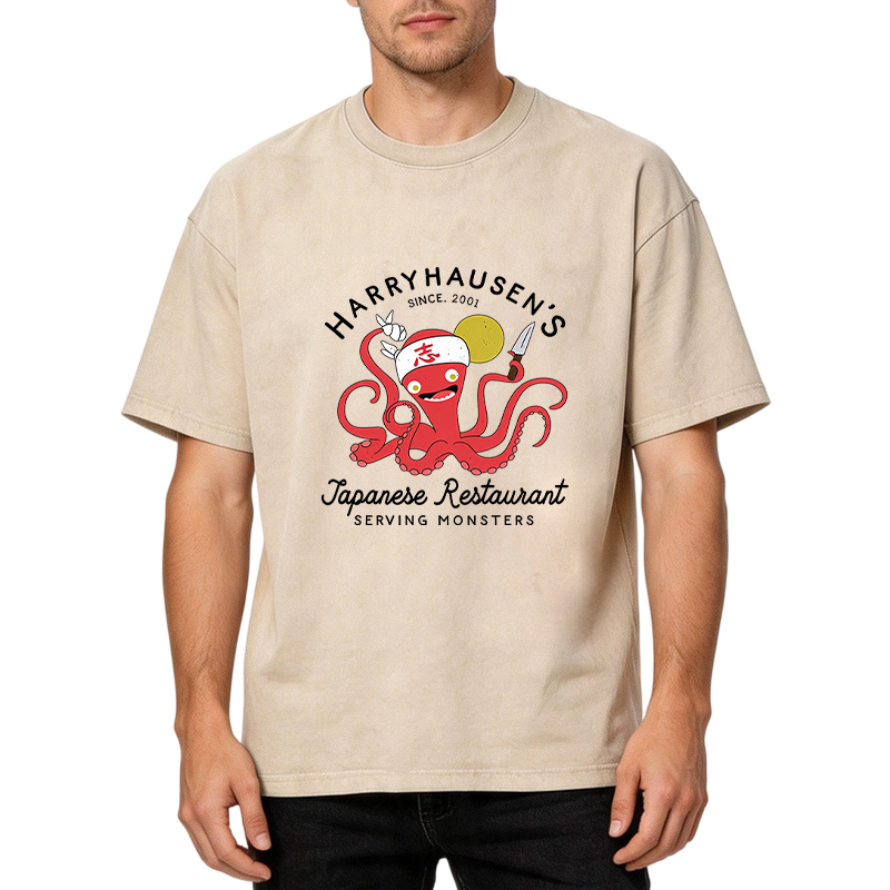 Tokyocanvas Harryhausen's Japanese Restaurant  Washed T-Shirt