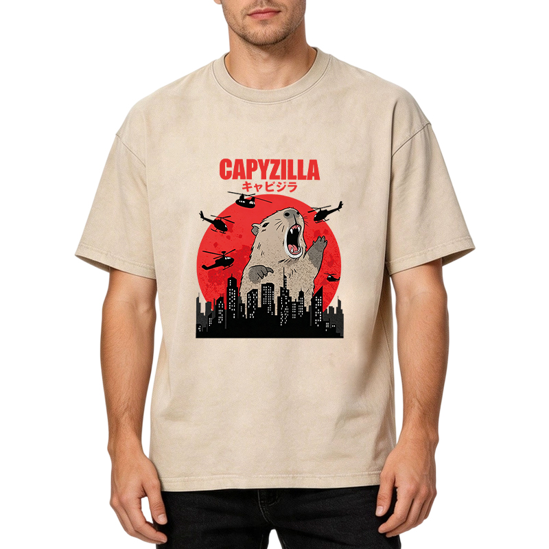 Tokyocanvas Capyzilla Capybara Washed T-Shirt