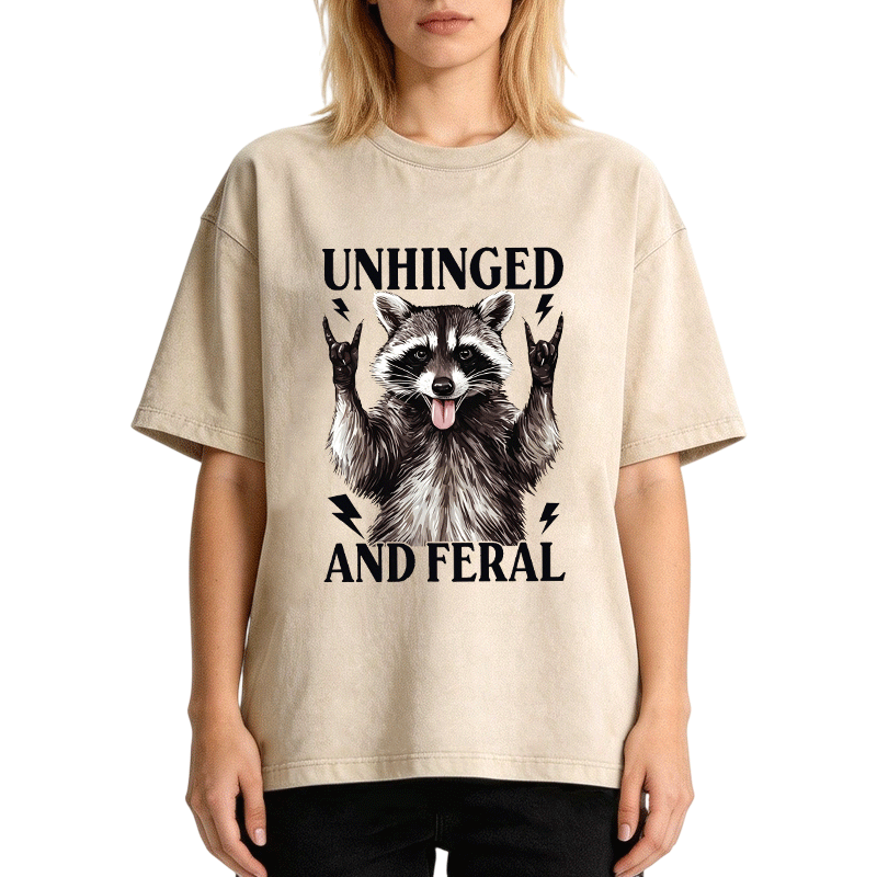 Tokyocanvas Unhinged and Feral Racoon Washed T-Shirt
