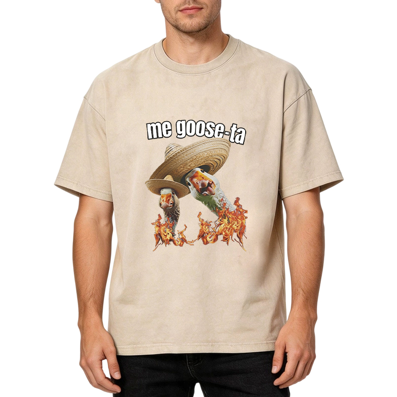 Tokyocanvas Me Goose-ta Washed T-Shirt