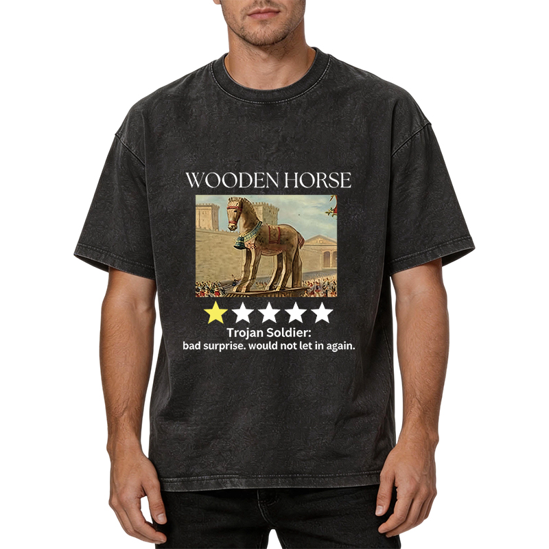 Tokyocanvas Trojan Horse One Star Review Washed T-Shirt