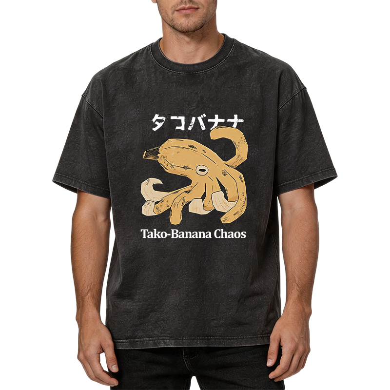Tokyocanvas Tako‑Banana Chaos Washed T-Shirt