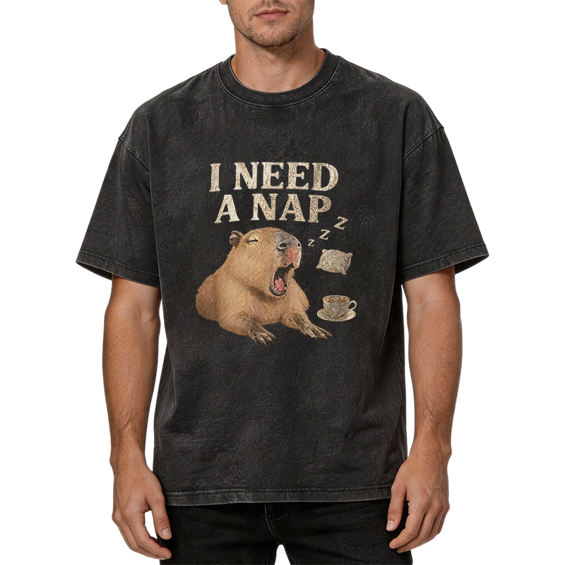 Tokyocanvas Nap Capybara Washed T-Shirt