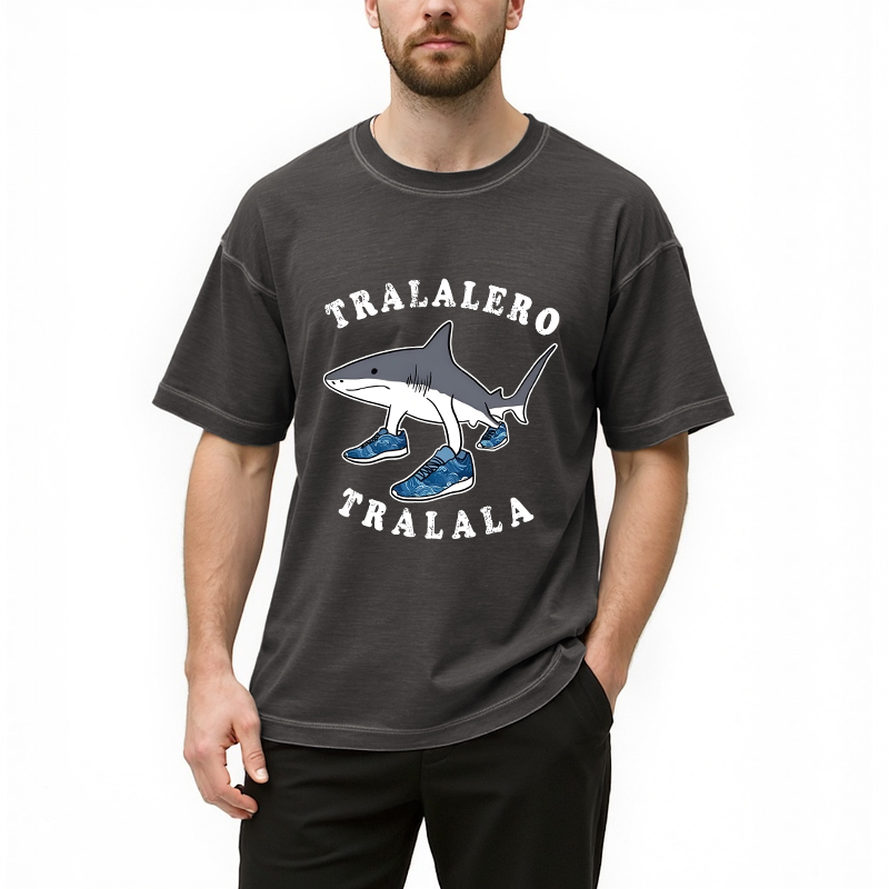 Tokyocanvas Tralalero Tralala Funny Gradient Washed T-Shirt
