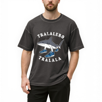Tokyocanvas Tralalero Tralala Funny Gradient Washed T-Shirt