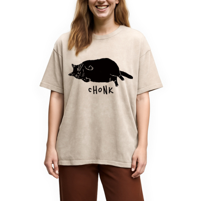 Tokyocanvas Chonk Cat Washed T-Shirt