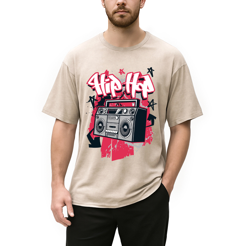 Tokyocanvas Hip Hop Style Washed T-Shirt