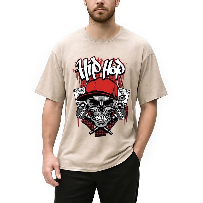 Tokyocanvas Skull Hip Hop Washed T-Shirt