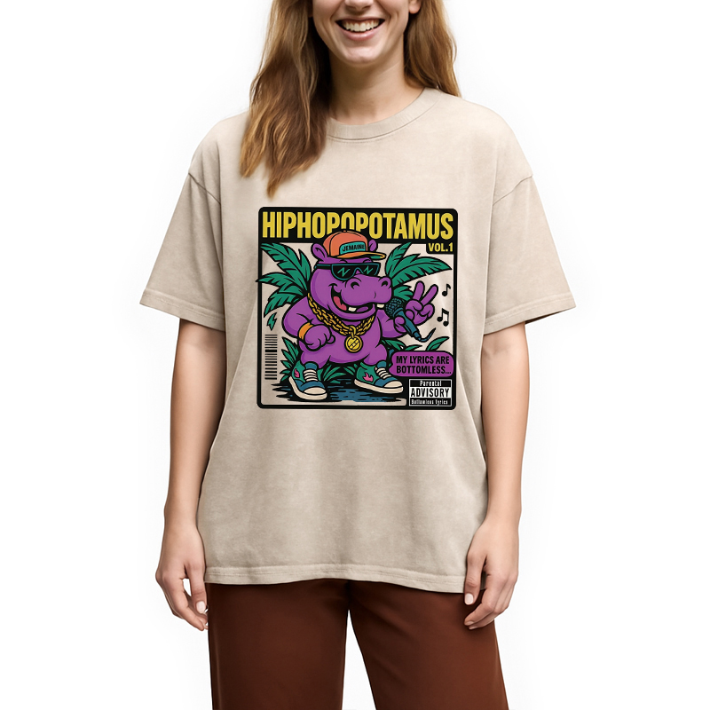 Tokyocanvas Hiphopopotamus Washed T-Shirt