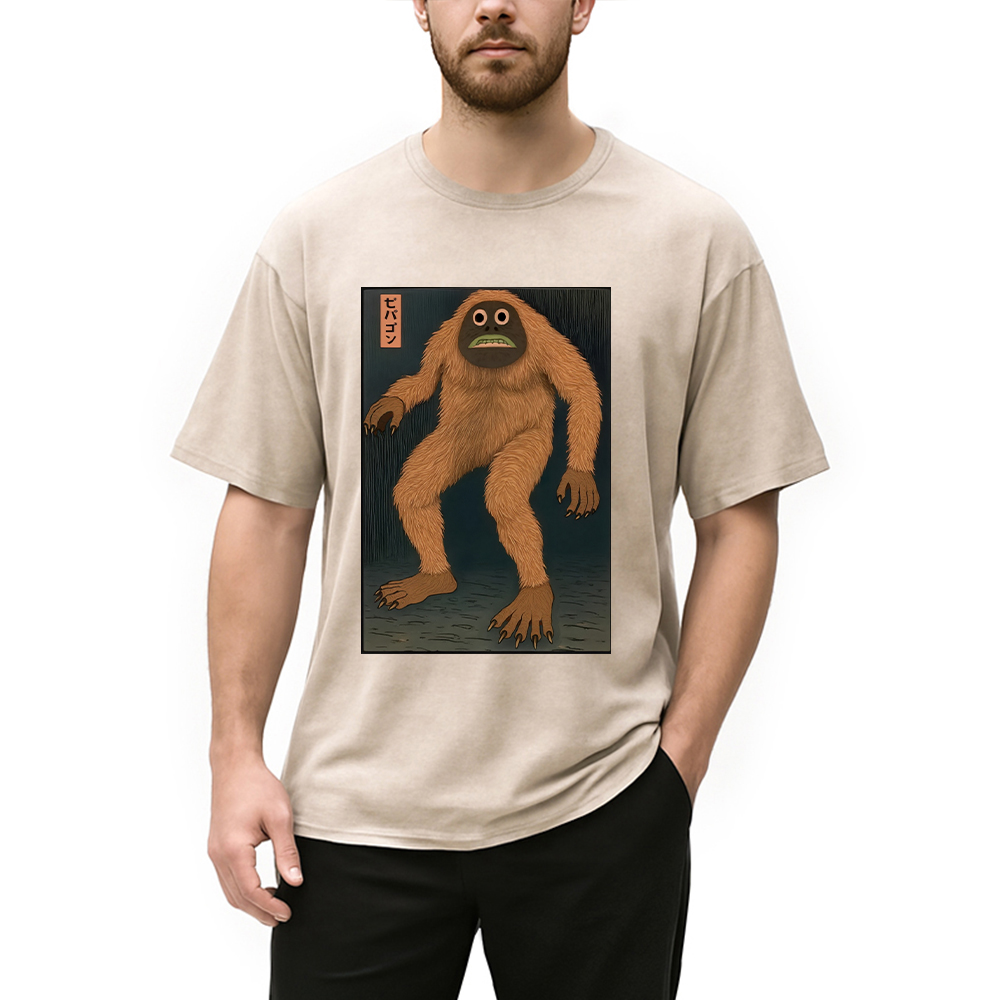 Tokyocanvas Japanese Long Hair Monste Washed T-Shirt