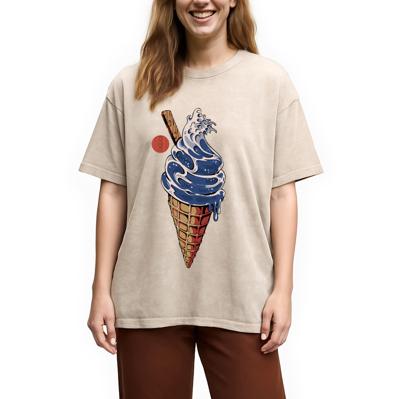 Tokyocanvas Great Ice Cream Washed T-Shirt