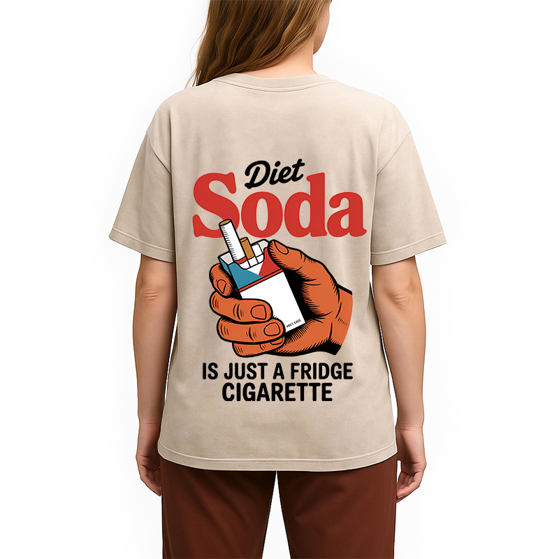Tokyocanvas Diet Soda Is Just A Fridge Cigarette Funny Back Washed T-Shirt
