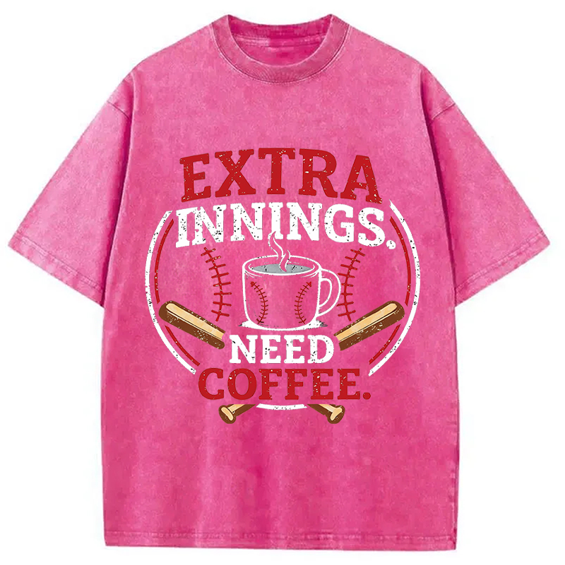 Tokyocanvas Extra Innings, Need Coffee Washed T-Shirt