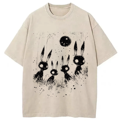 Tokyocanvas Weirdcore Bunny Washed T-Shirt