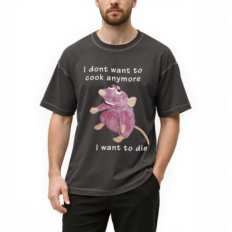 Tokyocanvas I Don't Want To Cook Anymore Gradient Washed T-Shirt