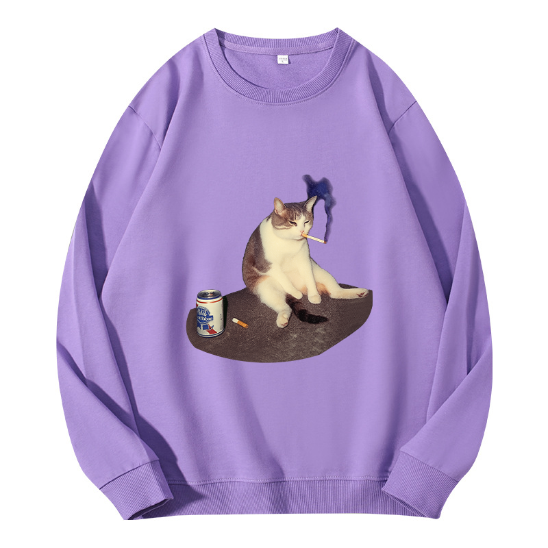 Tokyocanvas Cat Smoking Meme Classic Sweatshirt