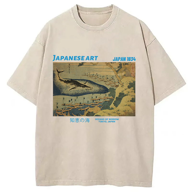 Tokyocanvas Oceans of Wisdom Washed T-Shirt