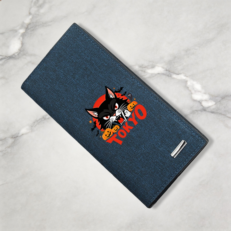 Tokyocanvas Halloween Black Cat Canvas Wallet
