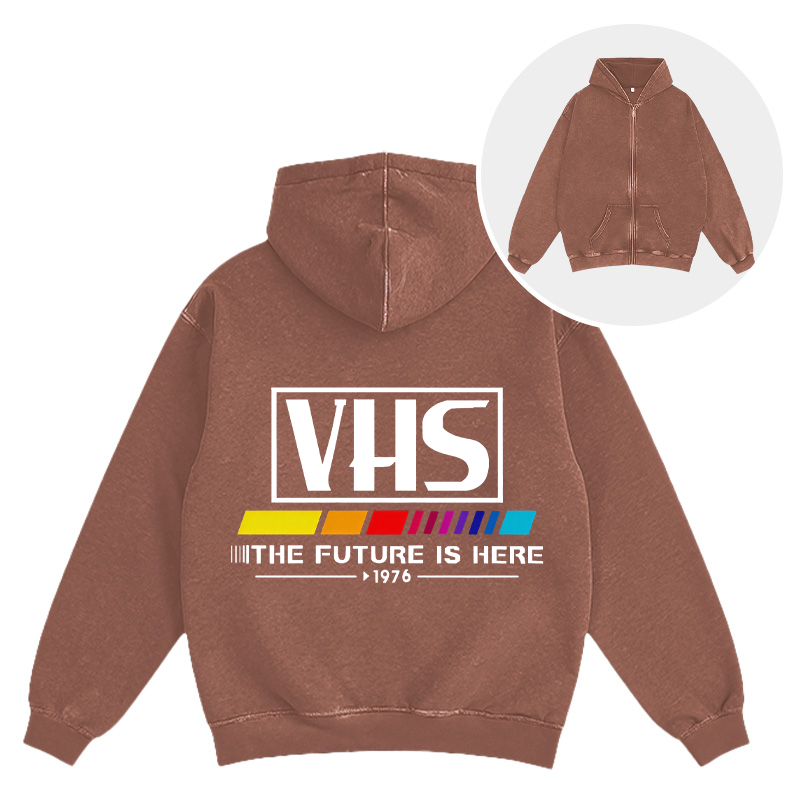 Tokyocanvas VHS 1976 Vintage Washed Zip Hoodie