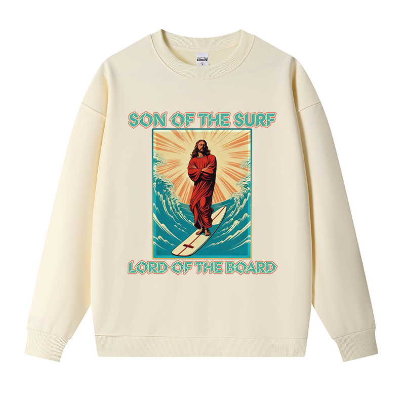 Tokyocanvas Jesus Surfer Fleece Lined Sweatshirt