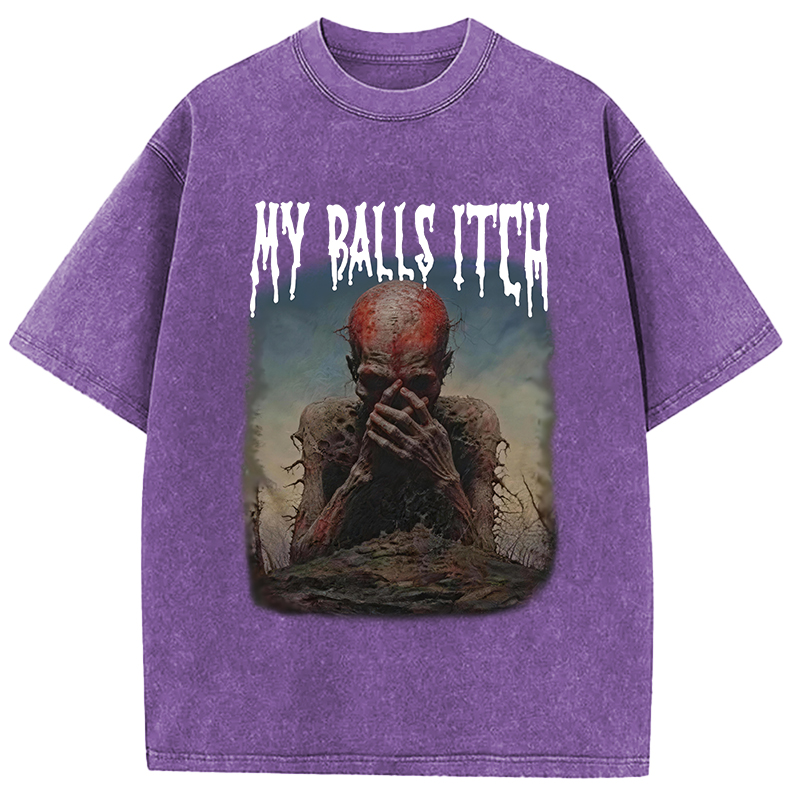 Tokyocanvas My Balls Inch Thinking Skeleton Washed T-Shirt