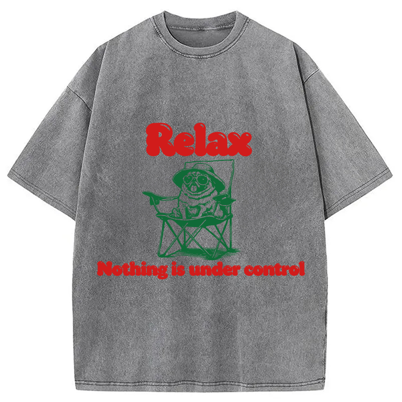 Tokyocanvas Relax Nothing is Under Control Washed T-Shirt