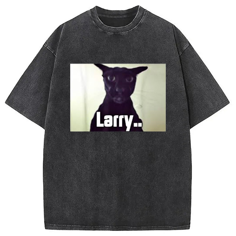 Tokyocanvas Evil Larry Meme Larry Cat Meme Washed T-Shirt