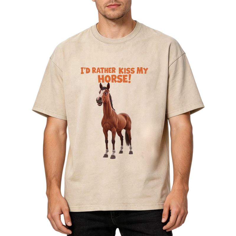 Tokyocanvas Rather Kiss My Horse Washed T-Shirt