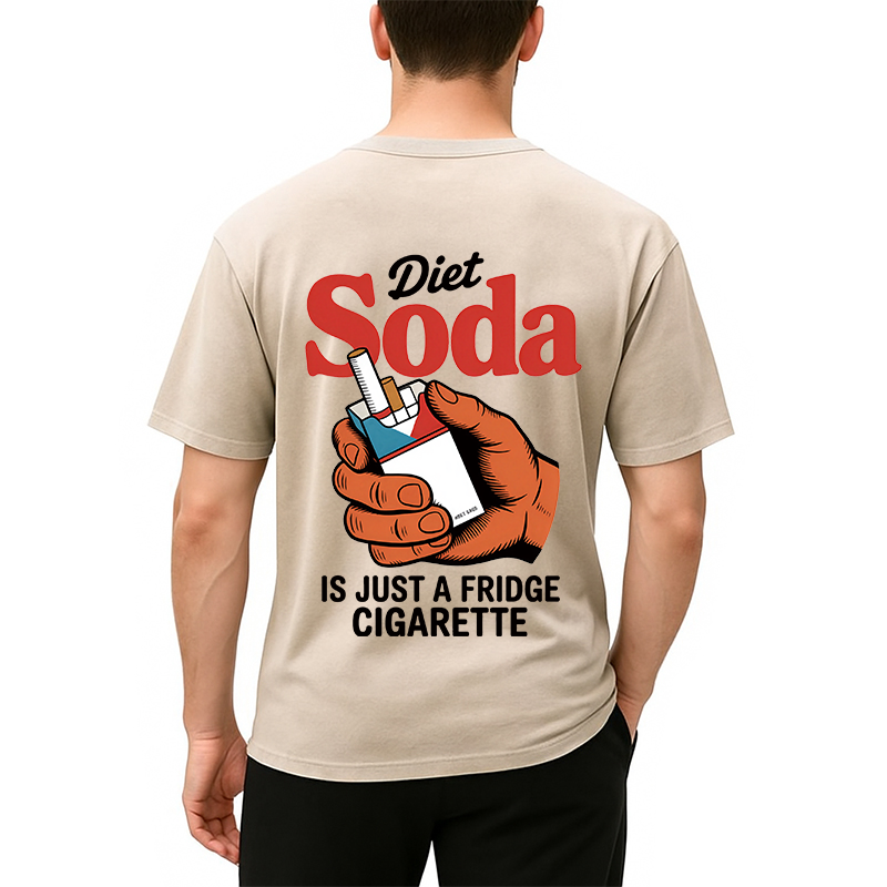 Tokyocanvas Diet Soda Is Just A Fridge Cigarette Funny Back Washed T-Shirt