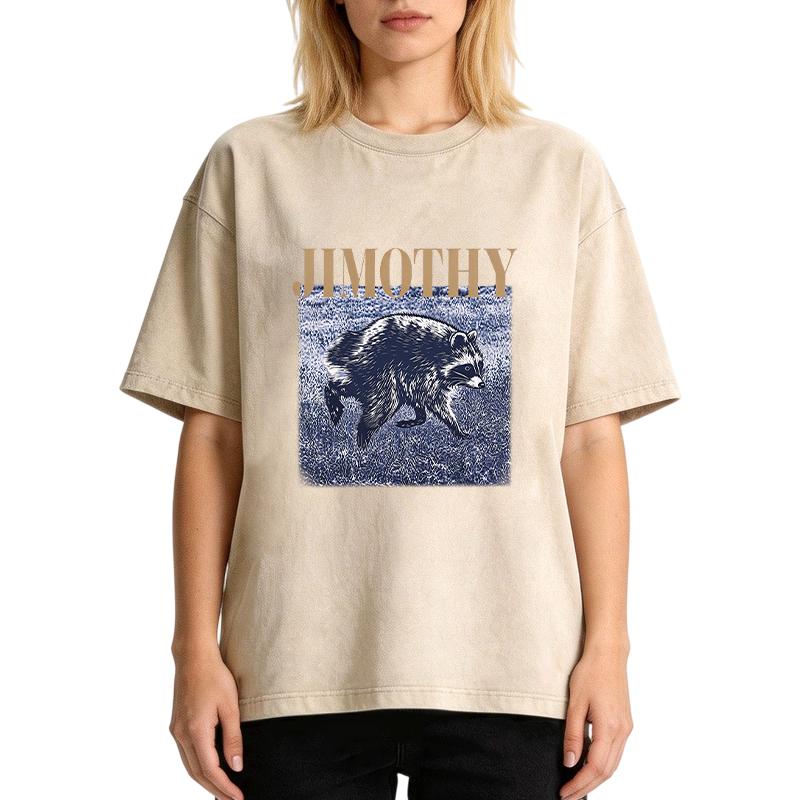 Tokyocanvas Vintage Jimothy Raccoon Washed T-Shirt