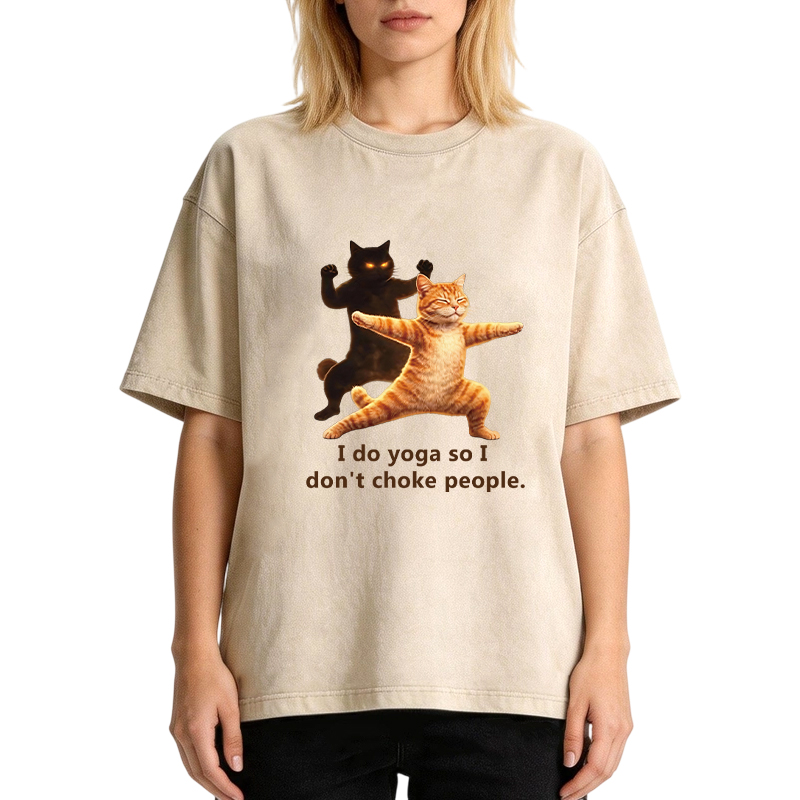 Tokyocanvas I Do Yoga So I Don't Choke People Washed T-Shirt