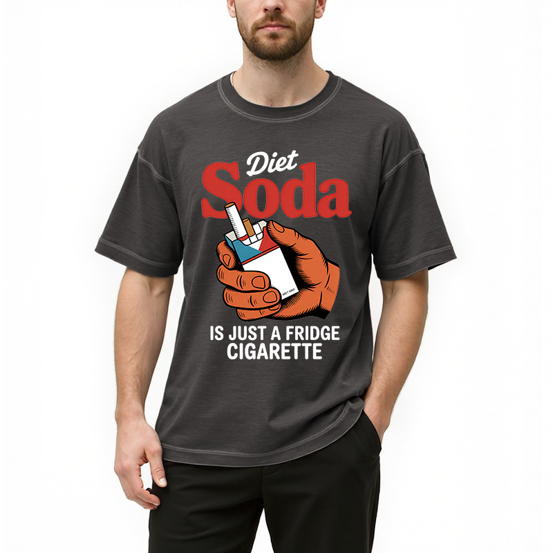Tokyocanvas Diet Soda Is Just A Fridge Cigarette Funny Gradient Washed T-Shirt